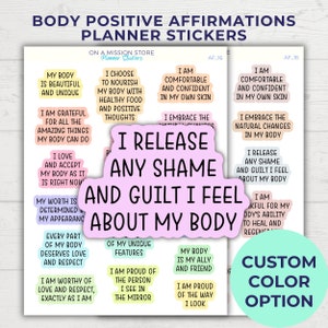 Body Positive Affirmation Sticker, Body Positivity, Abnehmen, Selbstliebe, Selbstbild, Mentale Gesundheit, Weibliche Empowerment