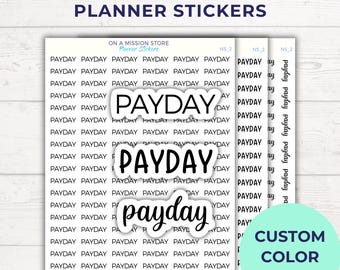 Payday Script Planner Stickers, Functional Budget Labels, Monthly Calendar Stickers