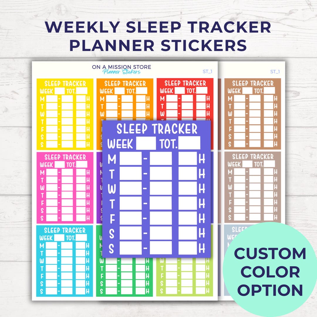 Weekly Sleep Tracker Planner Stickers: Health & Self Care - Etsy