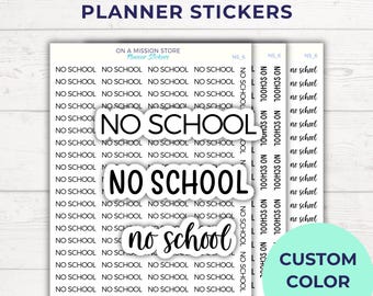No School Script Planner Stickers, Kids Schedule Labels