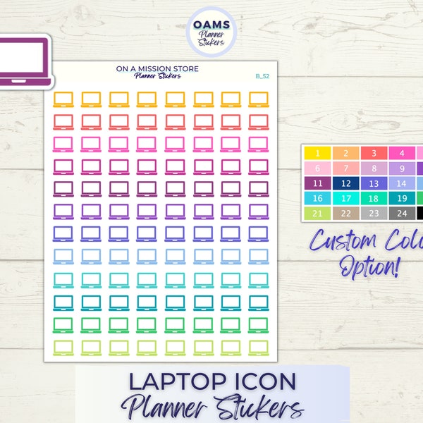 Laptop Icon Stickers, Laptop Stickers, Work Stickers, Event Stickers, Functional Stickers