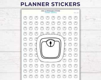 Weight Tracker Icon Stickers: Minimalist Planner, Weight Loss Journal