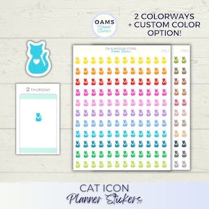 Stickers icônes chat, stickers chat, litière propre, stickers rendez-vous vétérinaire, stickers soin des animaux de compagnie