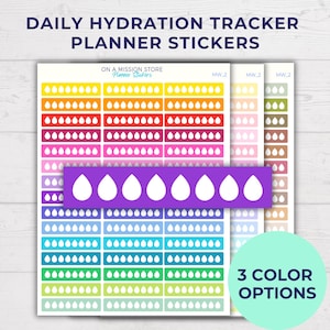 Sticker suivi d'eau quotidien, Sticker suivi des habitudes, Sticker hydratation, Hydratation, Boire de l'eau, Sticker agenda, Stickers santé