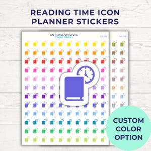 Pegatinas de planificador con íconos de tiempo de lectura: pegatinas prácticas para diarios de lectura, bullet journals, planificadores y rastreadores de lectura.