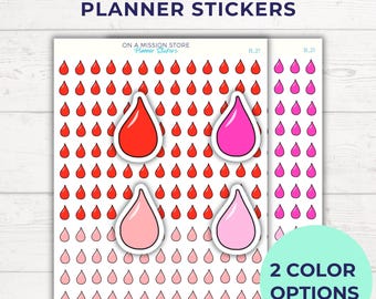 Stickers menstruatietracker, stickers bloeddruppelplanner