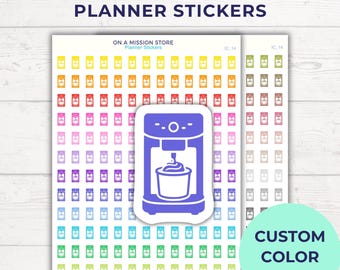 Ice Cream Maker Icon Planner Stickers: Dessert Prep, Kitchen Routine (Custom Color Option)