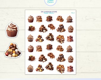 Chokladdesserteklistermärken: Planerklistermärken för matälskare