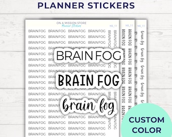 Brain Fog Script Planner Stickers, Mental Health Wellness Labels