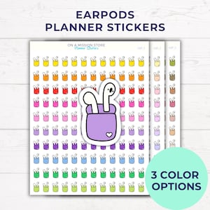 Stickers oordopjes, stickers hoofdtelefoon, stickers audioboek, podcaststickers, leesstickers, boektracker, plannerstickers