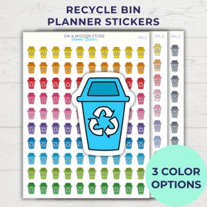 Autocollants Corbeille, Recyclage, Journée Poubelle, Autocollants Poubelle, Autocollants Plan De Nettoyage, Entretien Ménager, Autocollants Corvée, Autocollants De Tous Les Jours