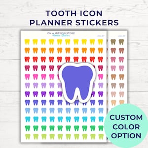 Adesivos de planejador de ícone de dente, adesivos de consulta odontológica, presente odontológico, adesivo de lembrete, adesivo de calendário