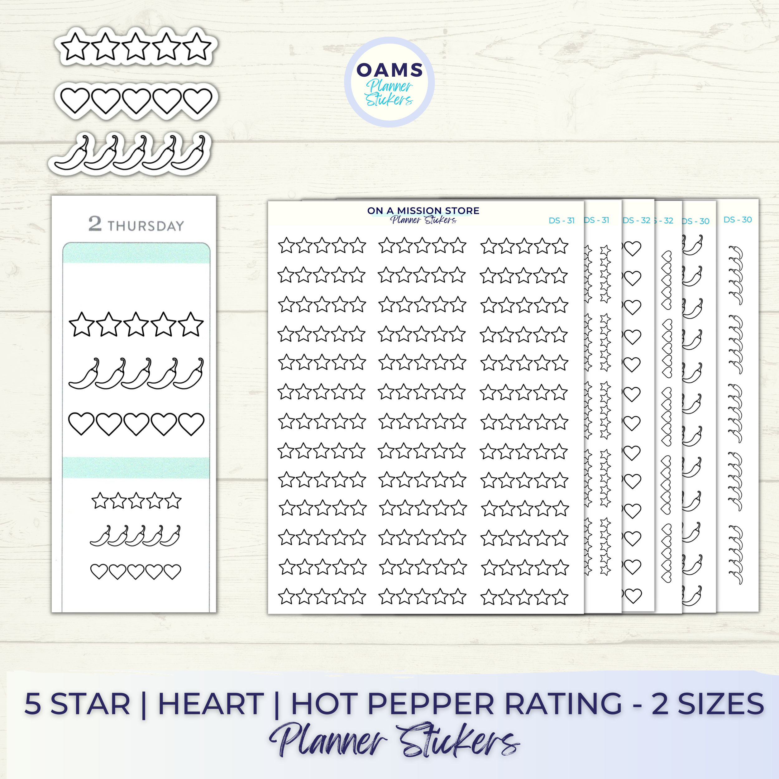 Rubber stamp - Rating with stars