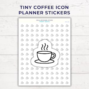Stickers café, Stickers thé, Pause-café, L'heure du thé, Mini stickers rappels, Sticker petit agenda