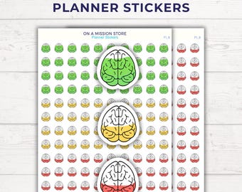 Brain State Icon Planner Stickers, ADHD Burnout Fatigue Tracker, Mental Health Mood Tracker