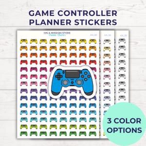 Stickers pour manette de jeu, Stickers gaming, Gamer, Jeu vidéo, Griffonnages autocollants, Feuille d'autocollants pour agenda