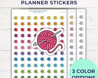 Stickers pour agenda au crochet : Stickers pelotes de laine pour tenir un journal