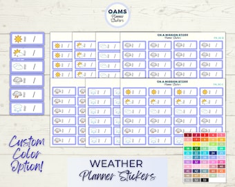 Weather Planner Stickers, Weather Tracker, Weather, Functional Stickers