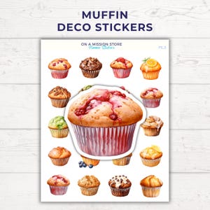 Foglio di adesivi per muffin, adesivi per cupcake, adesivi per prodotti da forno, adesivi per dolci, adesivi per torte, regalo per amanti del cibo, adesivi decorativi