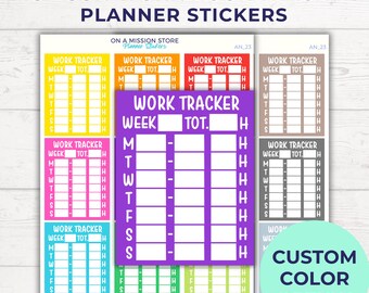 Weekly Work Hour Tracker Planner Stickers