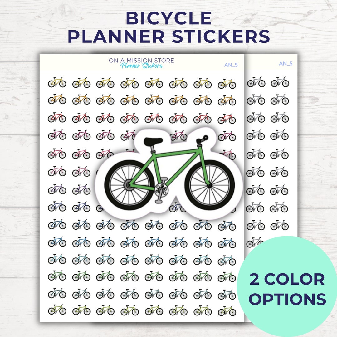 Bicycle Stickers, Bike, Cycling, Workout Planner Stickers, Travel ...