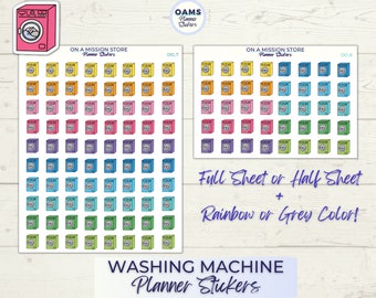 Washing Machine Doodle Stickers, Laundry Stickers, Chores Stickers, Icon Stickers, Event Stickers, Functional Stickers