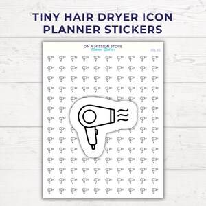 Feuille d'autocollants pour sèche-cheveux, Soins capillaires, Hygiène personnelle, Stickers soins personnels, Stickers de tous les jours, Sticker petit agenda
