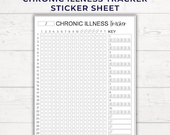 Chronische Illness Tracker Aufkleber Blatt |  Monatliches Leiste und Medikationstagebuch
