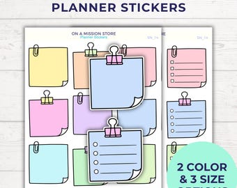 Blank To Do Sticky Note Planner Stickers, Functional Journaling Supplies