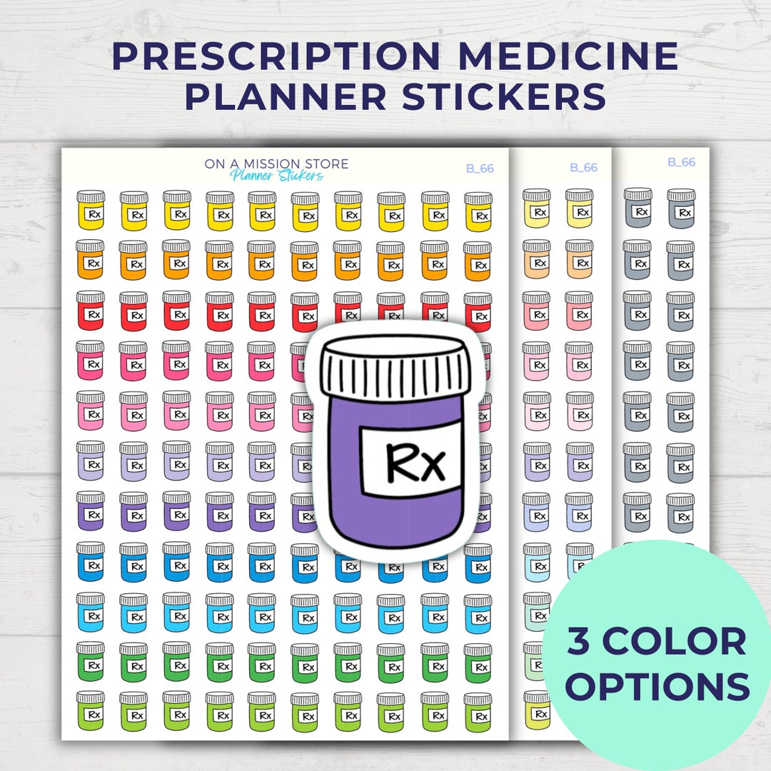 Prescription Planner Stickers, Medicine Reminder Stickers, Chronic ...