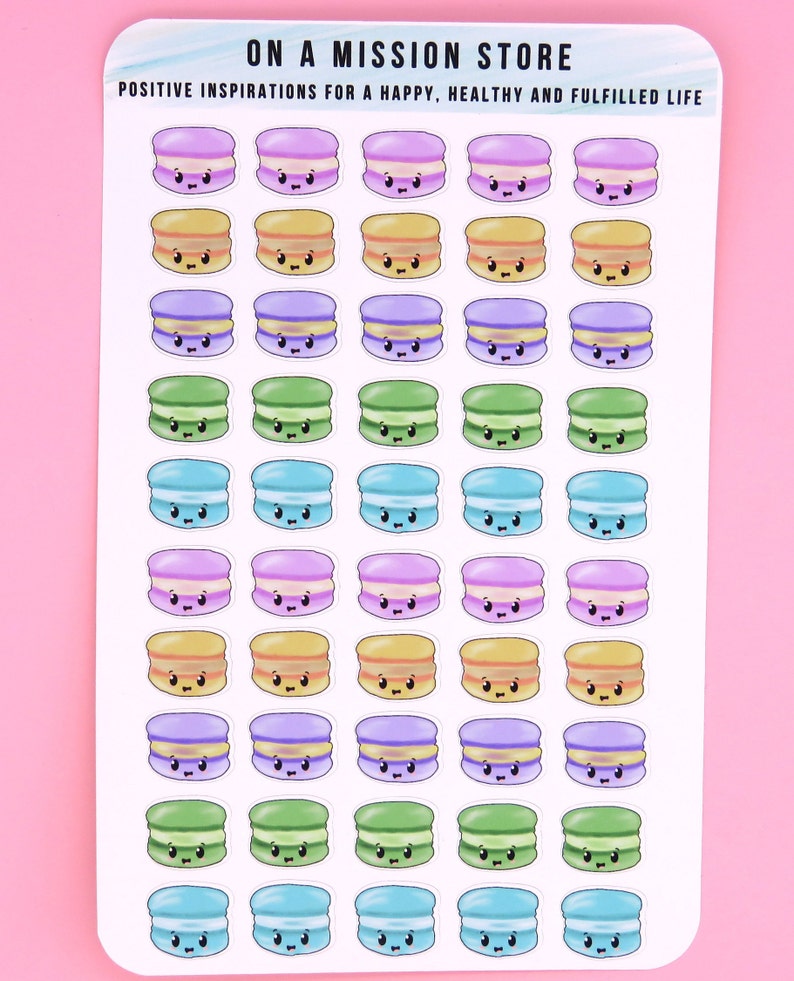 Kawaii Macaroon Macaron Stickers Kawaii Macaron Aufkleber Etsy