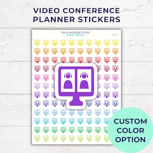 Stickers vergaderingen, videoconferentie, telefonische vergadering, werkplanner, stickers voor docenten, academische stickers, stickers functionele dagelijkse planner