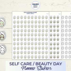 Pegatinas de cuidado personal, Pegatinas de belleza, Pegatinas de día de spa, Pegatinas de planificador funcional