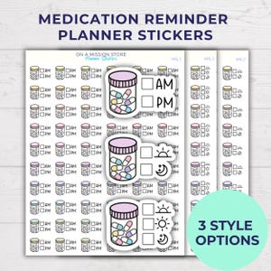 Autocollants médicaments AM PM, autocollants pour flacons de pilules, prendre des médicaments, suivi des médicaments, autocollants médicaments, autocollants agenda