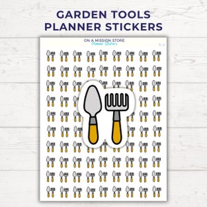 Adesivi per attrezzi da giardino, Cura delle piante, Giardinaggio, Pianificatore di giardini, Lavori in giardino, Estate, Amante delle piante, Terapia del giardino, Adesivi per pianificatore quotidiano