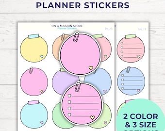 Blank To Do Sticky Note Planner Stickers, Functional Journaling Supplies