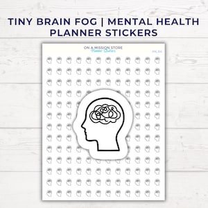 Hoja de pegatinas para la niebla mental, estrés y ansiedad, neurodivergente, pegatinas para el TDAH, seguimiento de la fatiga crónica, salud mental, pegatinas para agenda pequeña