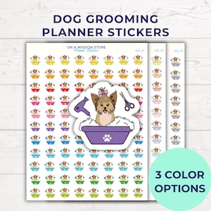 Stickers hondenverzorging, stickers huisdiereigenaar, hondenverzorging, hondenspa, hondentrimmer, stickervel planner