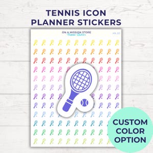 Planificateur d'icônes de tennis en feuille, Raquette de tennis, Cadeau pour amateur de tennis, Stickers rappel, Stickers calendrier, Vie quotidienne, Stickers amovibles