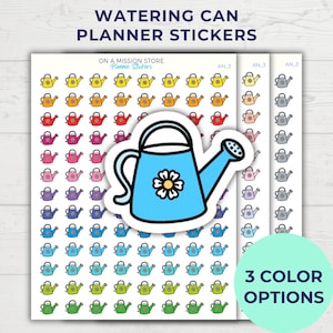Pegatinas de plantas acuáticas, icono de regadera, planificador de jardinería, cuidado de plantas, amantes de la jardinería, tareas domésticas, pegatinas funcionales