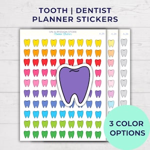 Stickers dentiste, Rendez-vous dentiste, Soins bucco-dentaires, Icône de dent, Sticker dentaire, Sticker santé, Stickers agenda fonctionnel, Rappel de calendrier