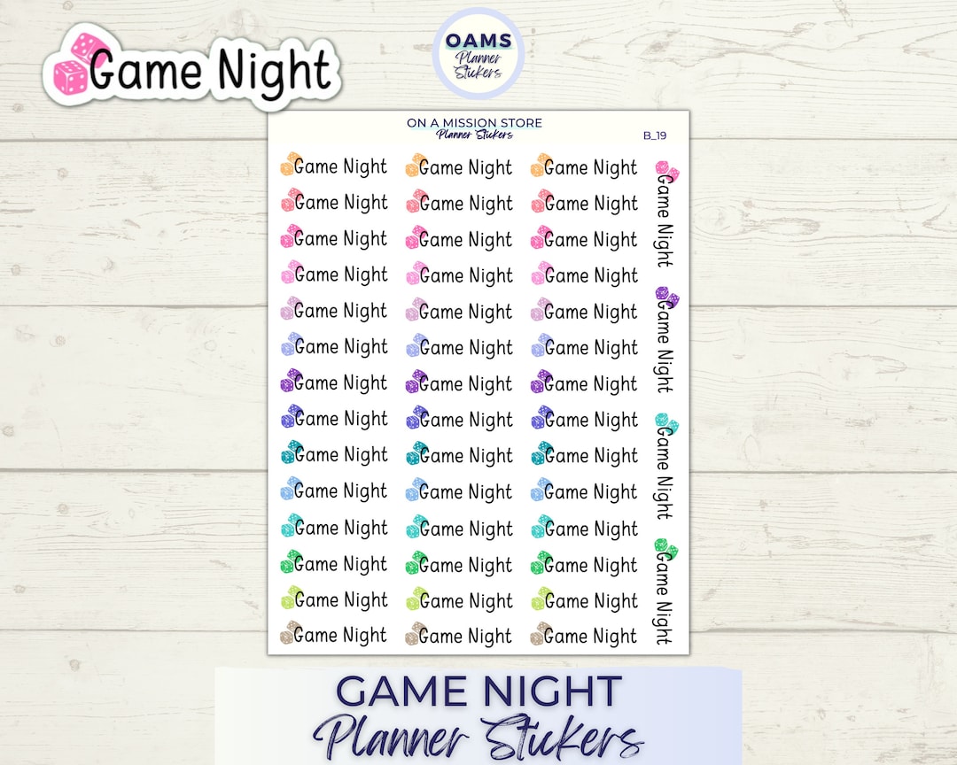 Game Night Script Game Night Stickers, Game Night Script, Board Game Stickers, Dice ...