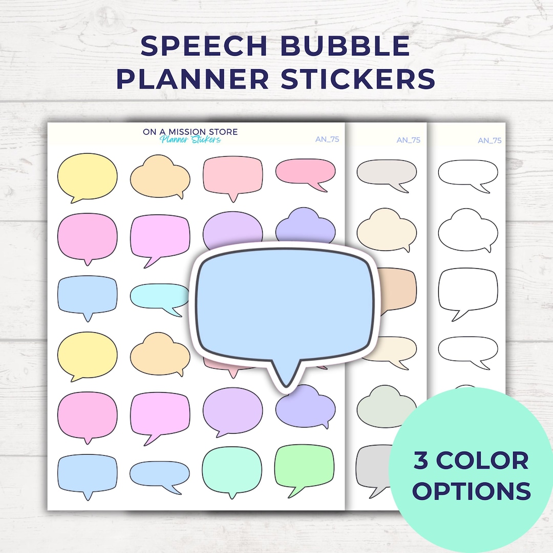 Stickers For Comments Speech Bubble Stickers – Cute Functional Planner Stickers for Notes ...