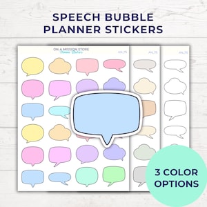 Speech Bubble Stickers – Cute Functional Planner Stickers for Notes, Journaling, Thoughts, Comments & Hobonichi Cousin or Bujo Layouts