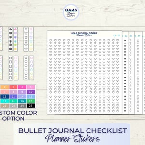 Pegatinas de lista de verificación para Bullet Journal, pegatinas minimalistas para Bullet Journal, pegatinas funcionales para Bullet Journal, pegatinas estacionarias