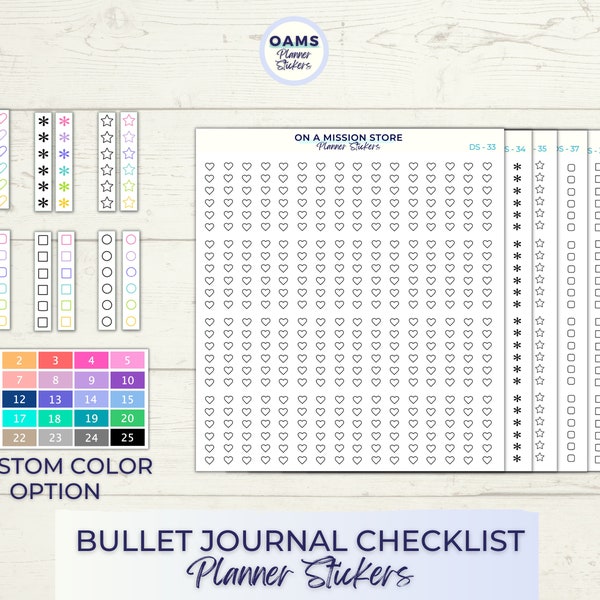 Checklist Stickers for Bullet Journal, Minimalist Bullet Journal Stickers, Functional Bullet Journal Stickers, Stationary Stickers