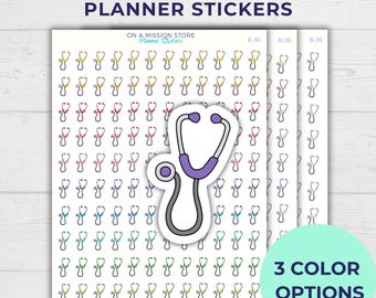 Stethoscope Planner Stickers: Medical Appointment Reminders