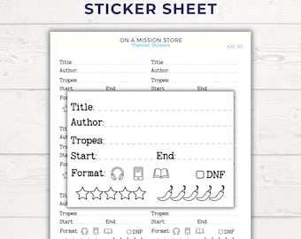 Spicy Book Review Sticker Sheet | Reading Journal & Spice Rating Stickers