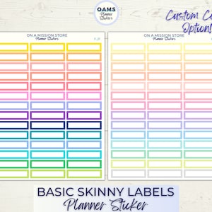 Skinny Label Planner Stickers, Label Stickers, Basic Label Stickers, Minimal Stickers, Functionele Stickers