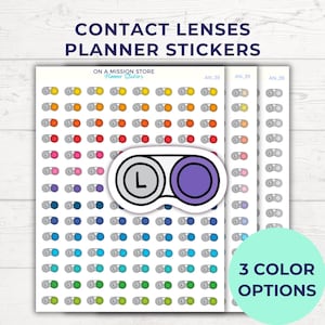 Autocollants pour lentilles de contact, ophtalmologiste, Stickers pour optométriste, examen de la vue, soins de la vue, rappel de rendez-vous, griffonnage autocollant, feuille d'autocollants pour agenda